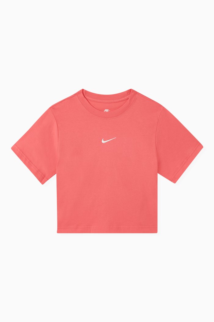 

Essential Logo Boxy T-shirt in Cotton Jersey, Pink