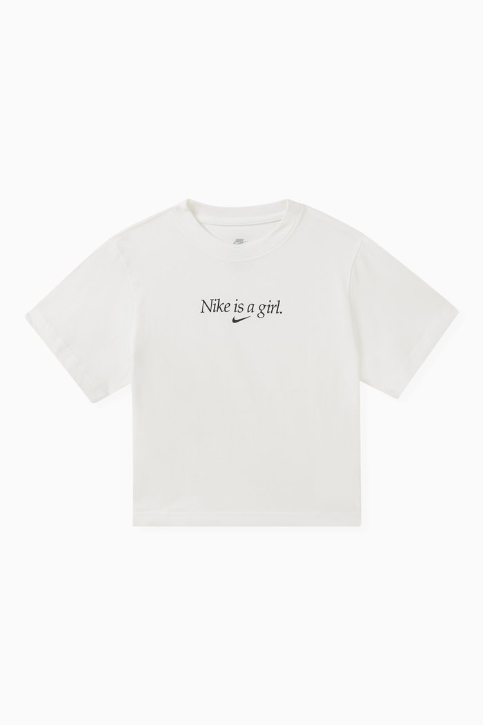 

Graphic Logo Boxy T-shirt in Cotton Jersey, White