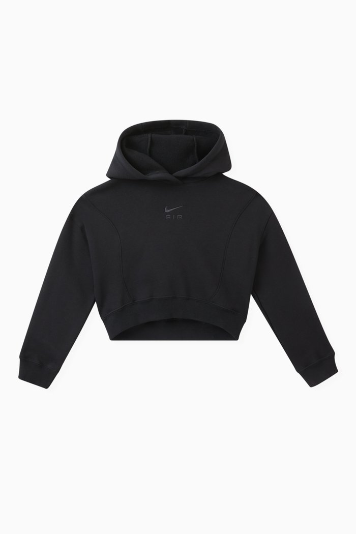 

NSW Logo Crop Hoodie in Cotton Blend, Black