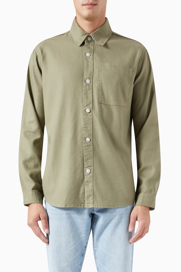 

Relaxed-fit Shirt in Cotton Blend, Green
