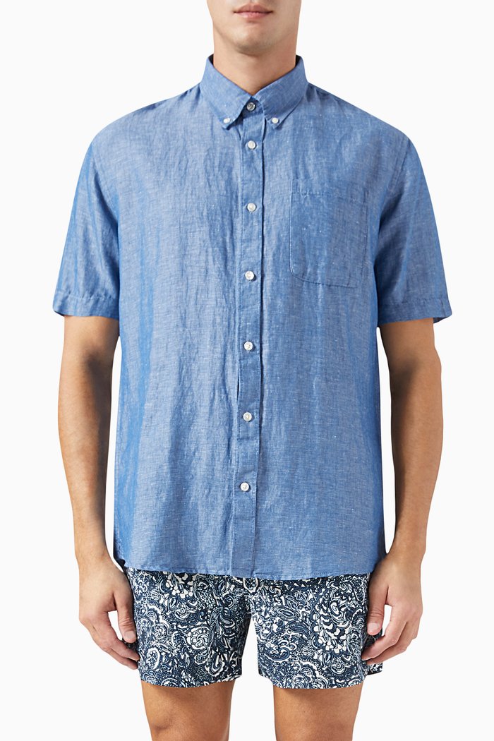 

Regrick Shirt in Linen, Blue