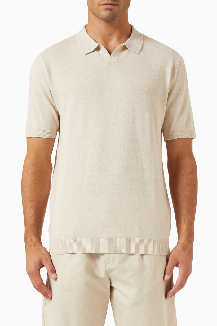 

Lake Polo Shirt in Linen-blend, Neutral
