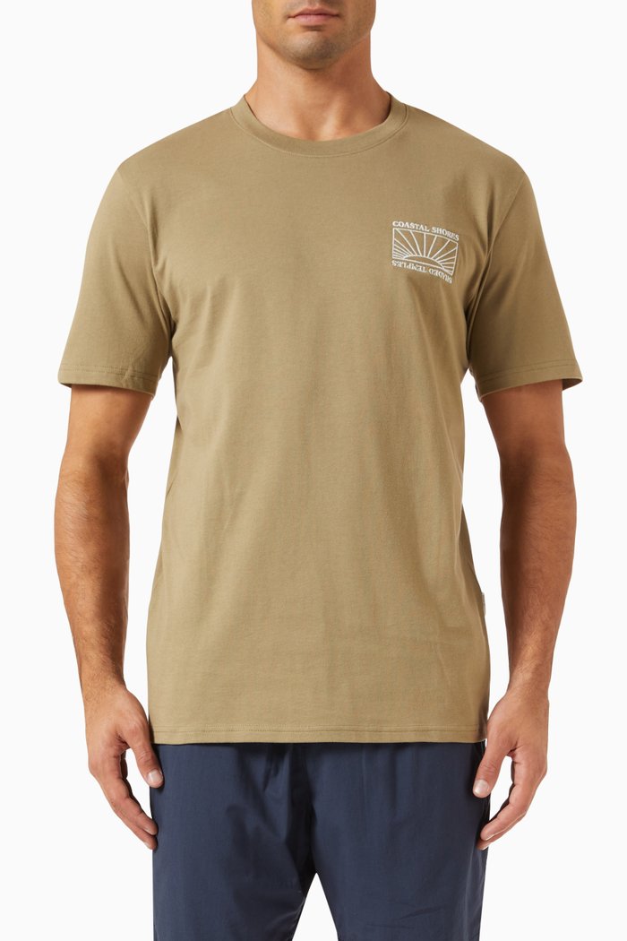 

Joss Embroidered T-shirt in Organic Cotton-jersey, Green