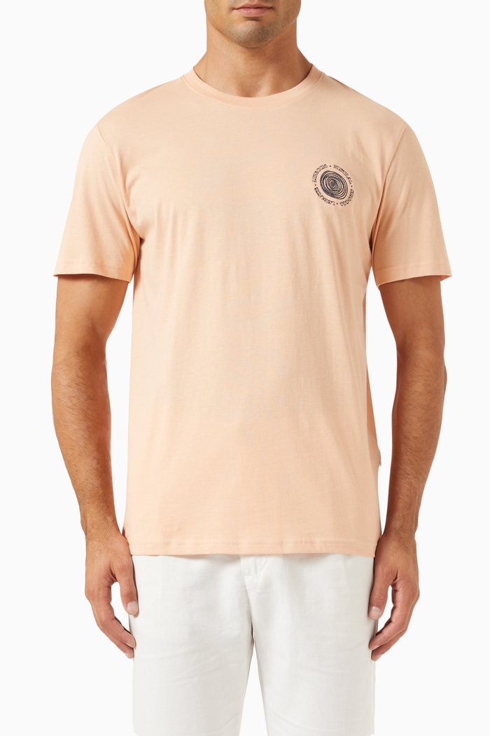 

Joss Embroidered T-shirt in Organic Cotton-jersey, Pink