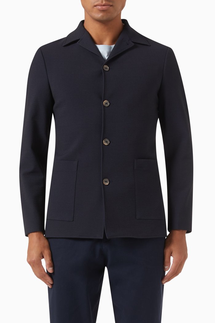 Corby Slim Blazer in Viscose-blend, Blue