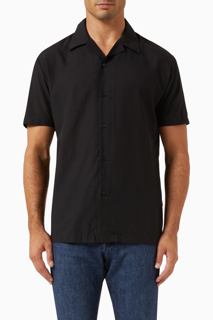 Air Shirt in Organic Cotton-blend, Black