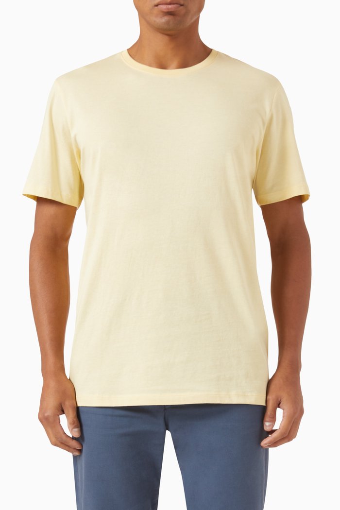 

Logo Tab T-shirt in Cotton Jersey, Yellow