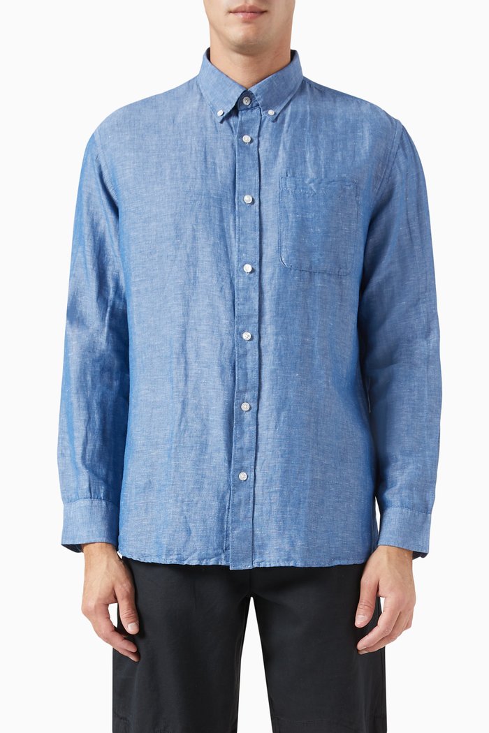 

Regrick Shirt in Linen, Blue