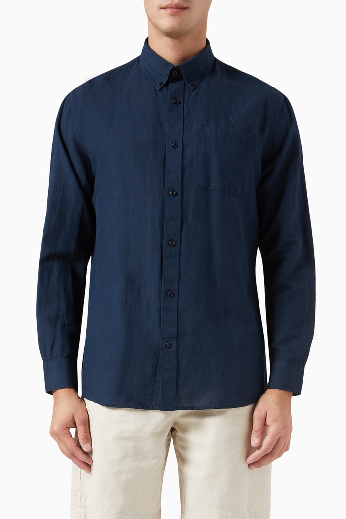 

Regrick Shirt in Linen, Blue