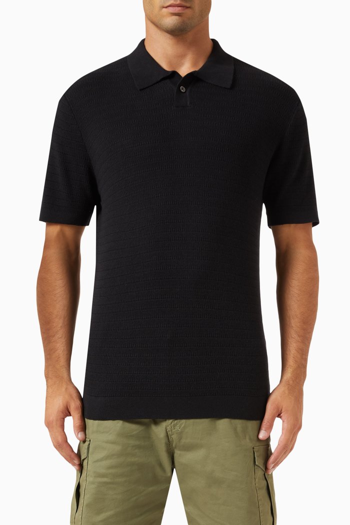 

Howen Polo Shirt in Organic Cotton-knit, Black
