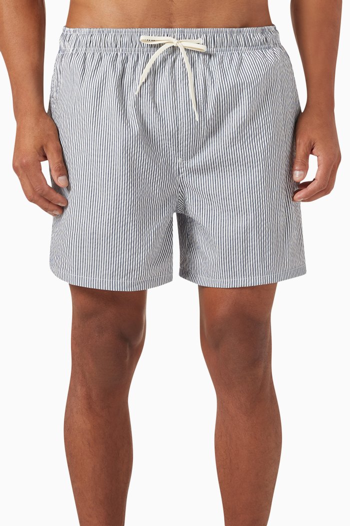 

Striped Swim Shorts in Nylon, Neutral