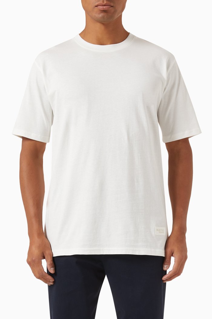 

Logo Badge T-shirt in Cotton Jersey, White