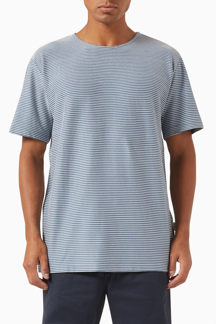 

Striped T-shirt in Cotton Jersey, Blue