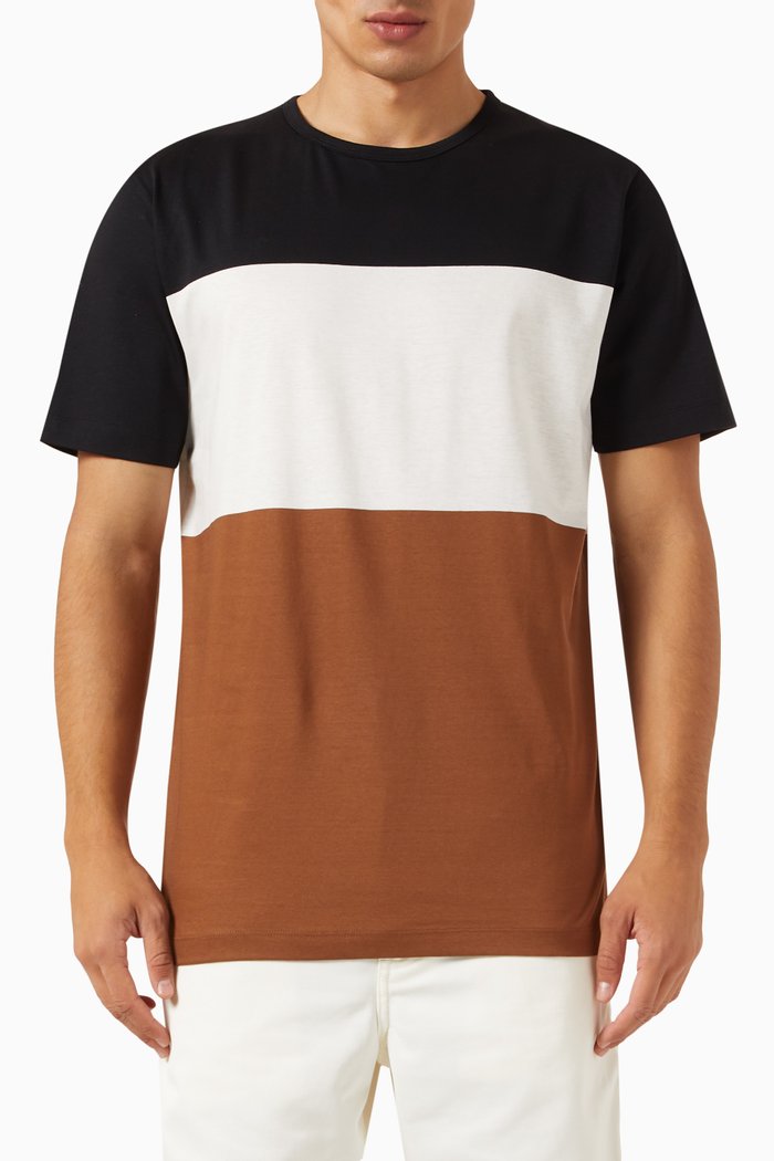

Colour-block T-shirt in Cotton Jersey, Multicolour