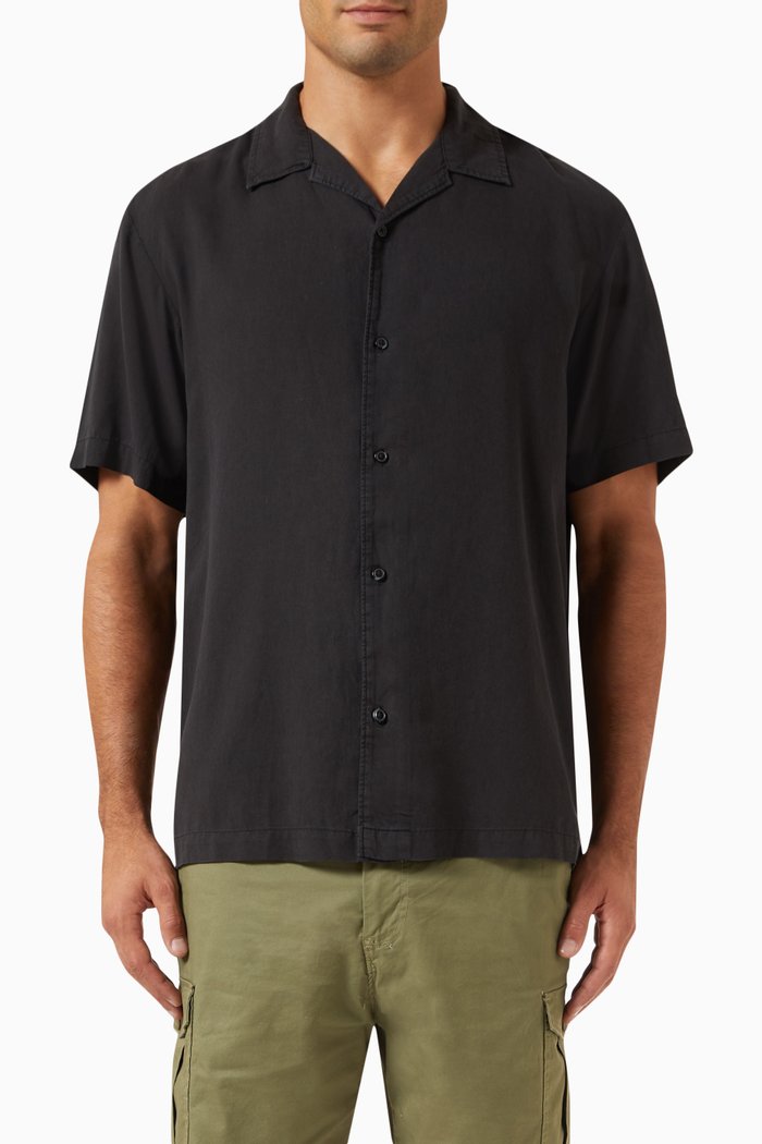 

Resort Shirt in Linen, Black