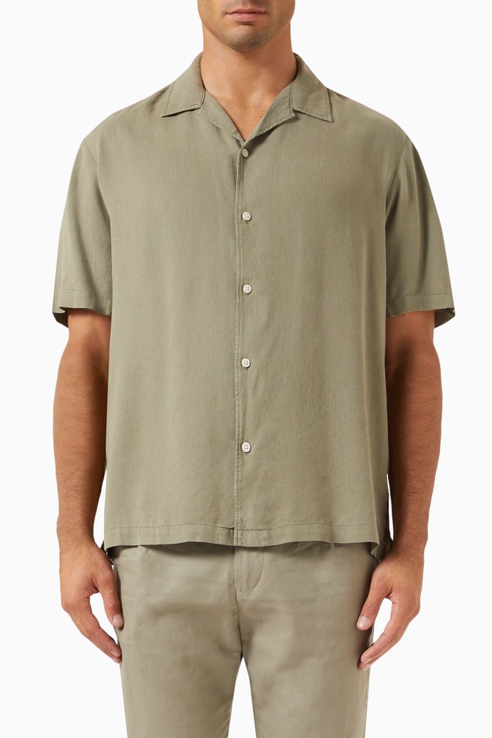 

Pastel Shirt in Linen, Green