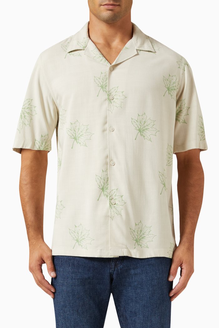

Jason Printed Shirt in Viscose, Green