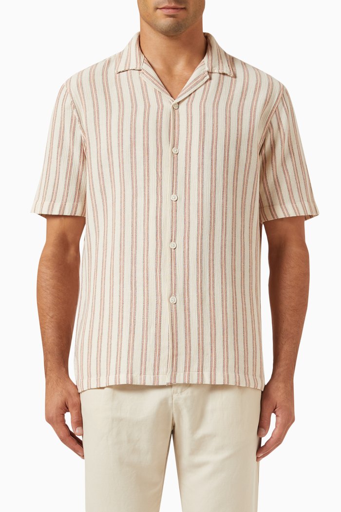 Sal Striped Shirt in Organic Cotton, Multicolour