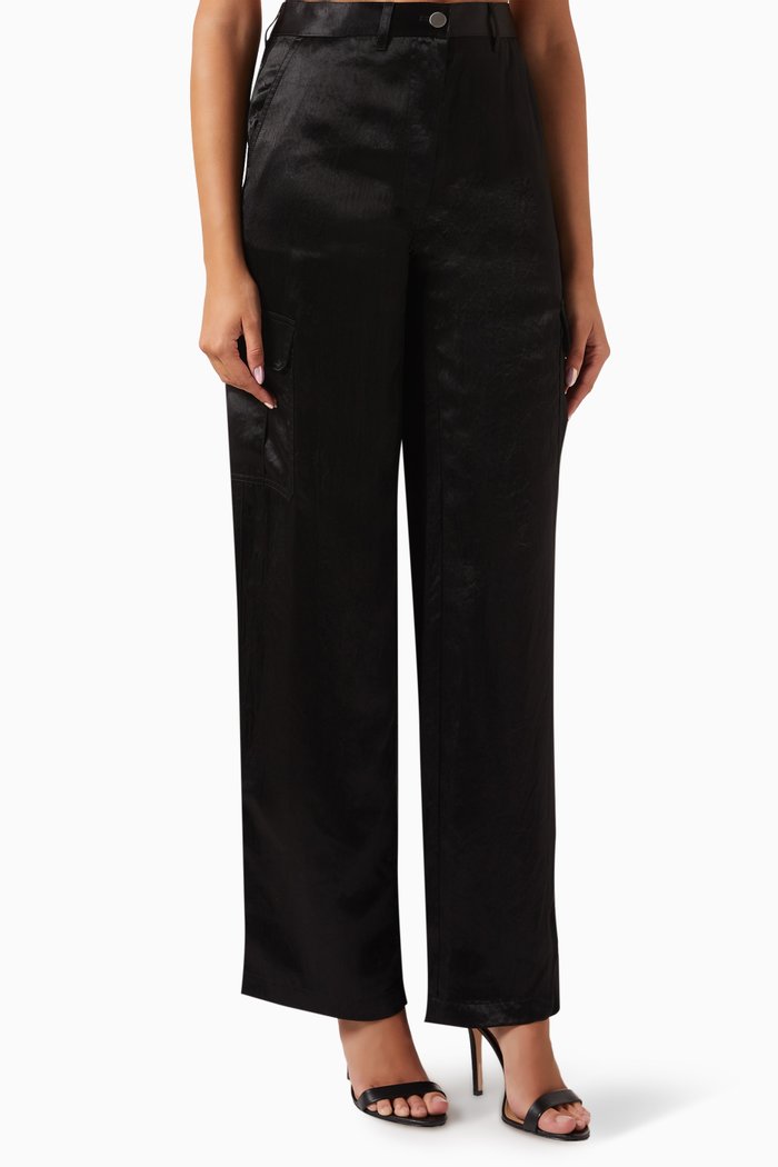 

Cargo Pants in Satin, Black