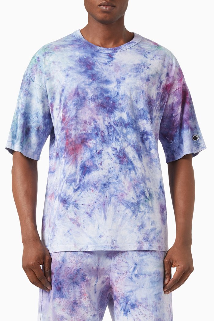 

Tie-dye T-shirt in Organic Cotton, Purple