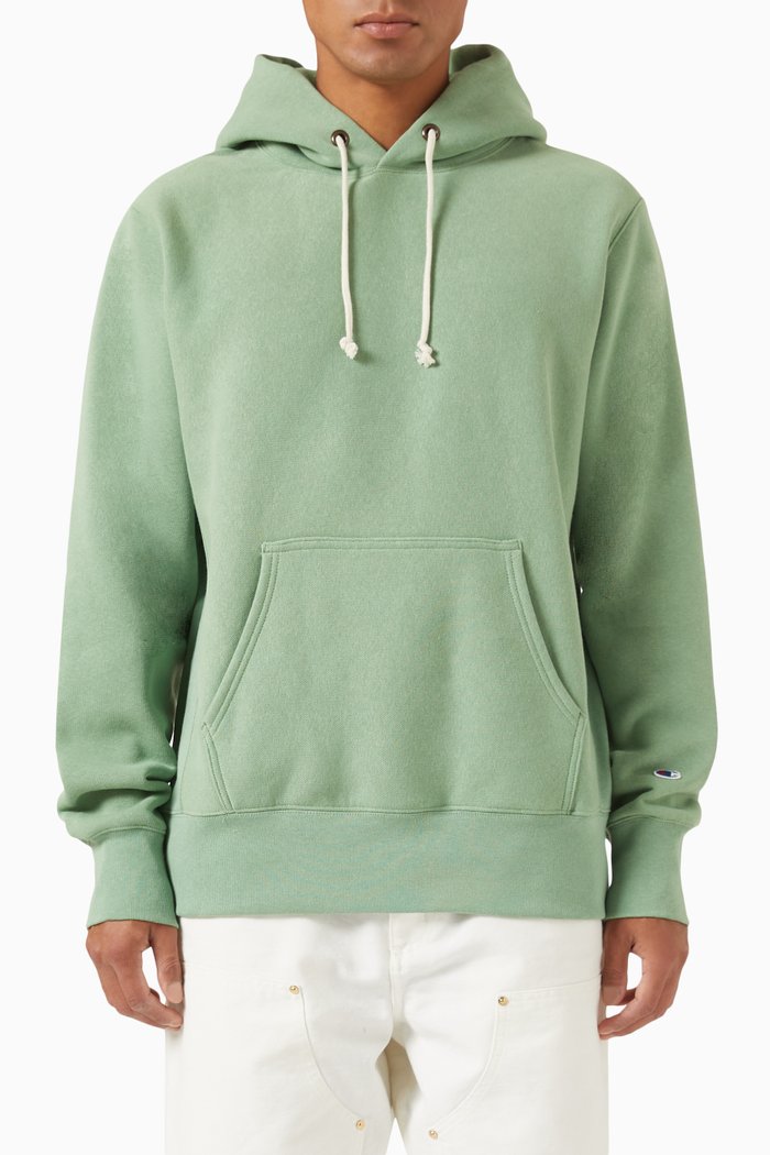 

Logo Hoodie in Reverse Weave Fleece, Green