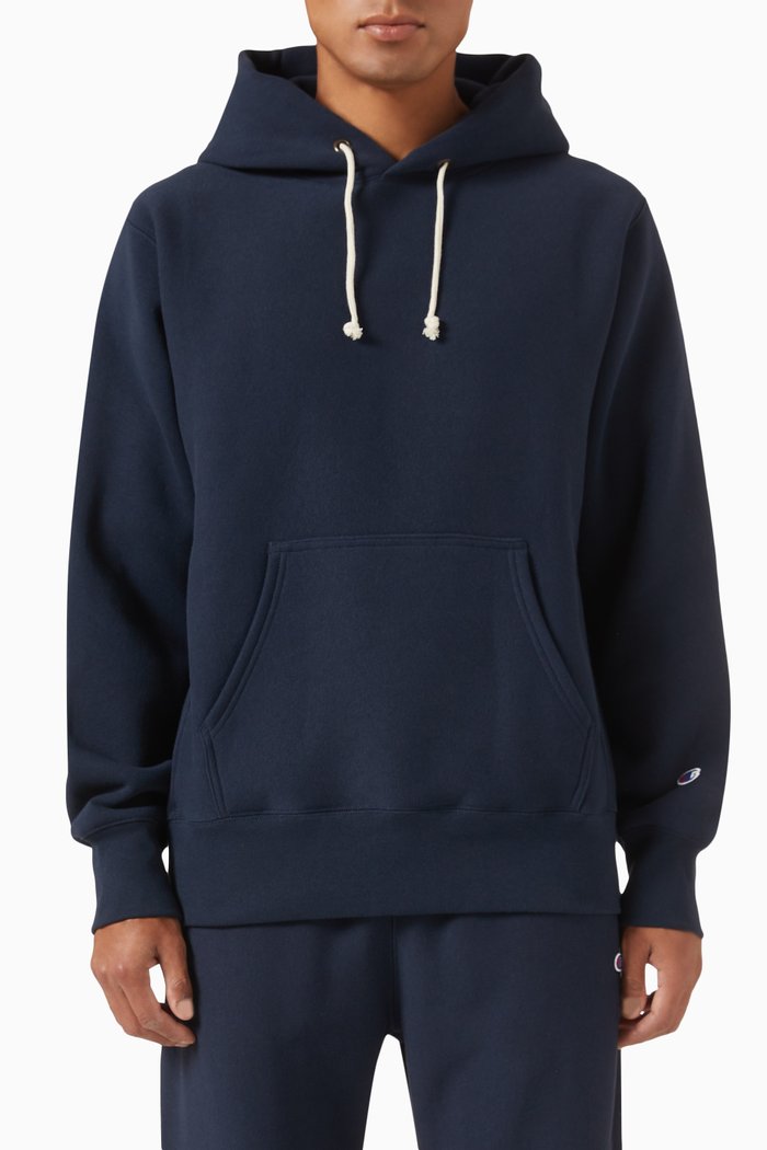 

Logo Hoodie in Reverse Weave Fleece, Blue