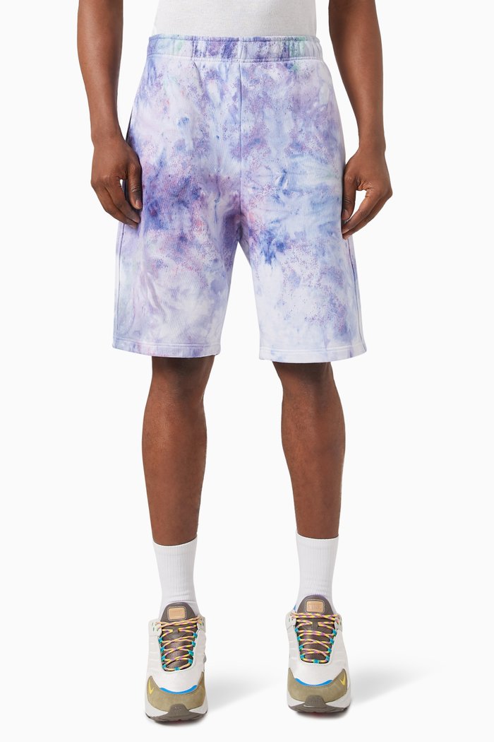 

Tie Dye Shorts in Cotton Blend, Purple