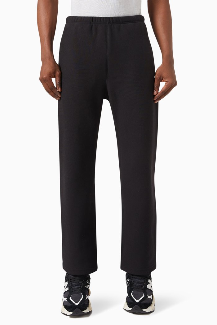

Straight-hem Pants in Reverse Weave Fleece, Black