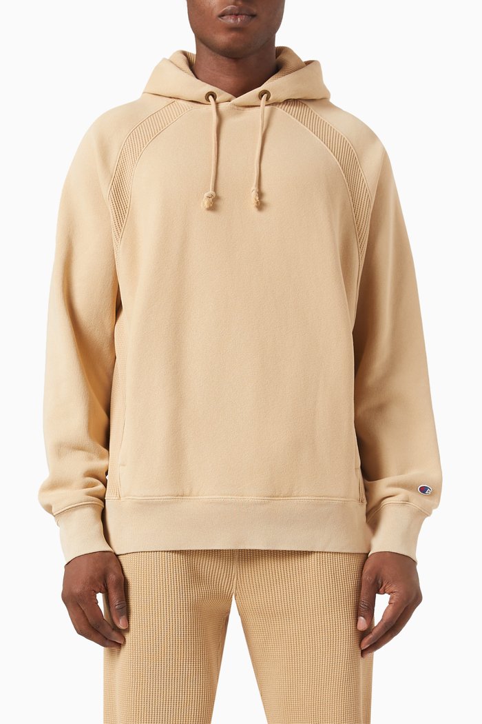 

Waffle Insert Hoodie in Reverse Weave Fleece, Neutral