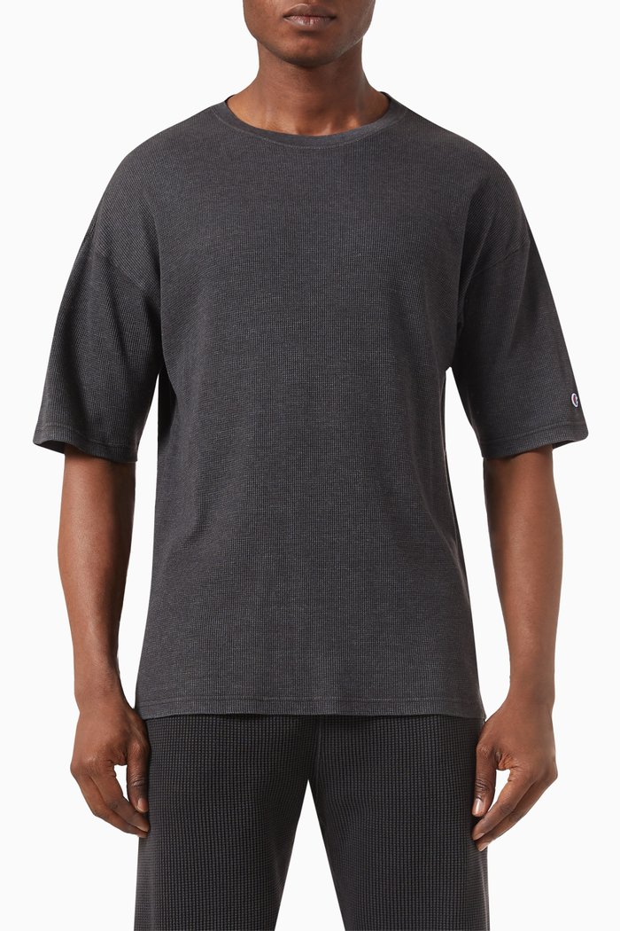 

Classic T-shirt in Waffle Knit, Black