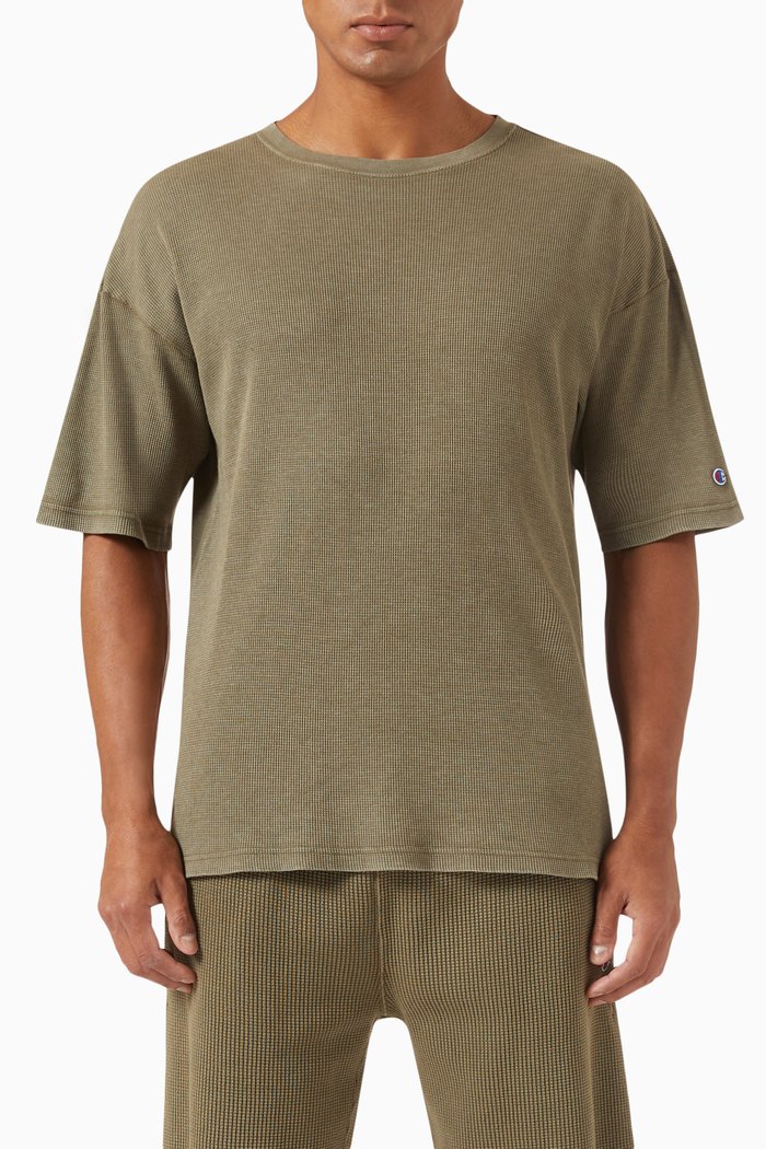 

Classic T-shirt in Waffle Knit, Green
