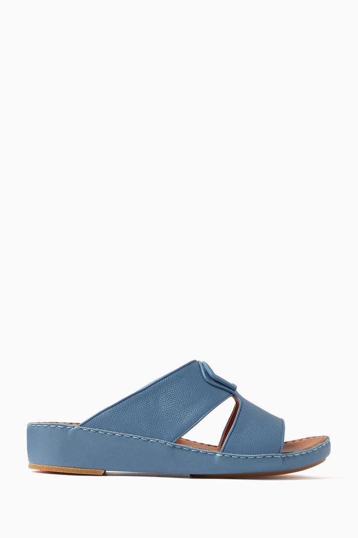 

Peninsula Granulato Sandals in Leather, Blue