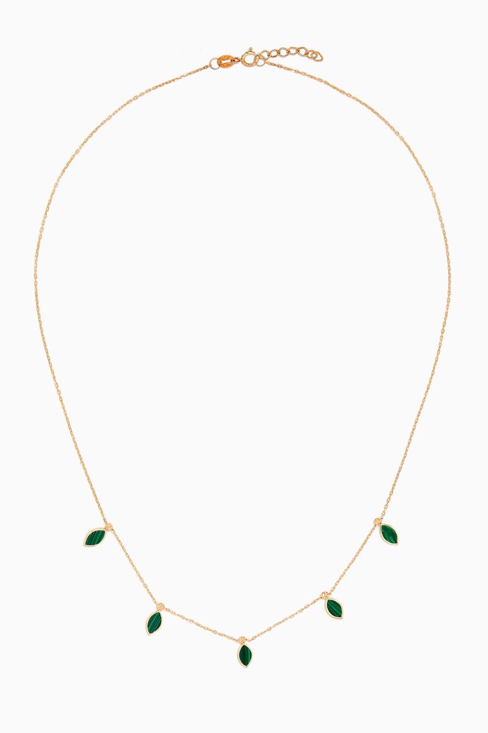 

Hala Malachite Necklace in 18kt Gold