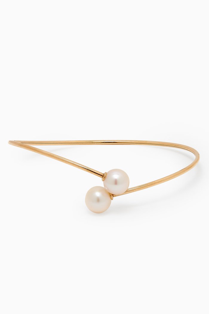 

Pearla Pearl Bangle in 18kt Gold