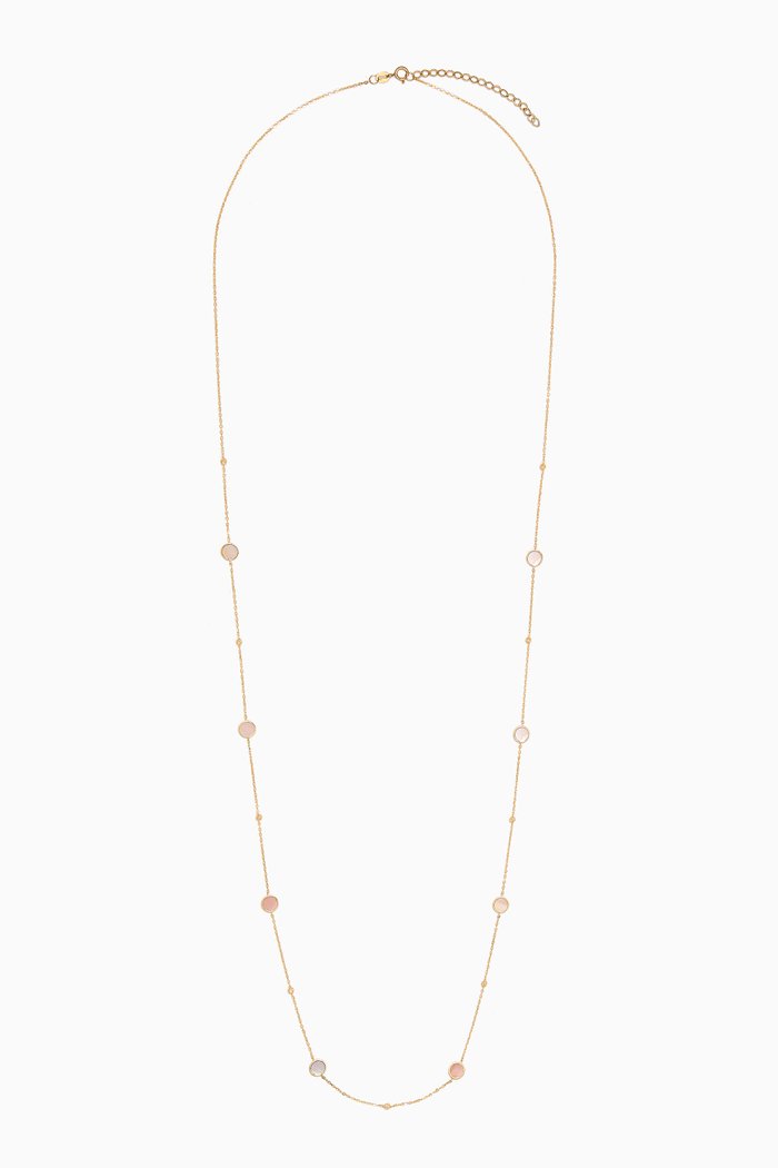 

Zira Mother of Pearl Long Necklace in 18kt Gold
