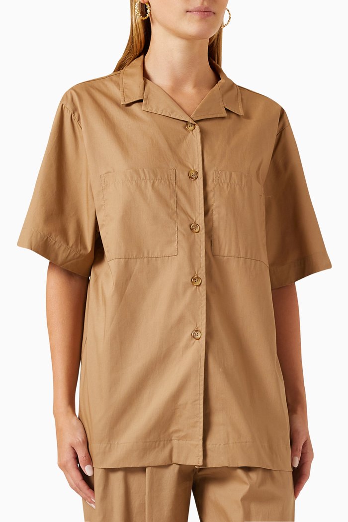 

Patch-pocket Shirt in Cotton, Neutral
