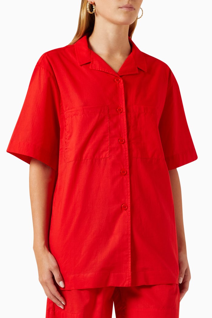

Patch-pocket Shirt in Cotton, Red