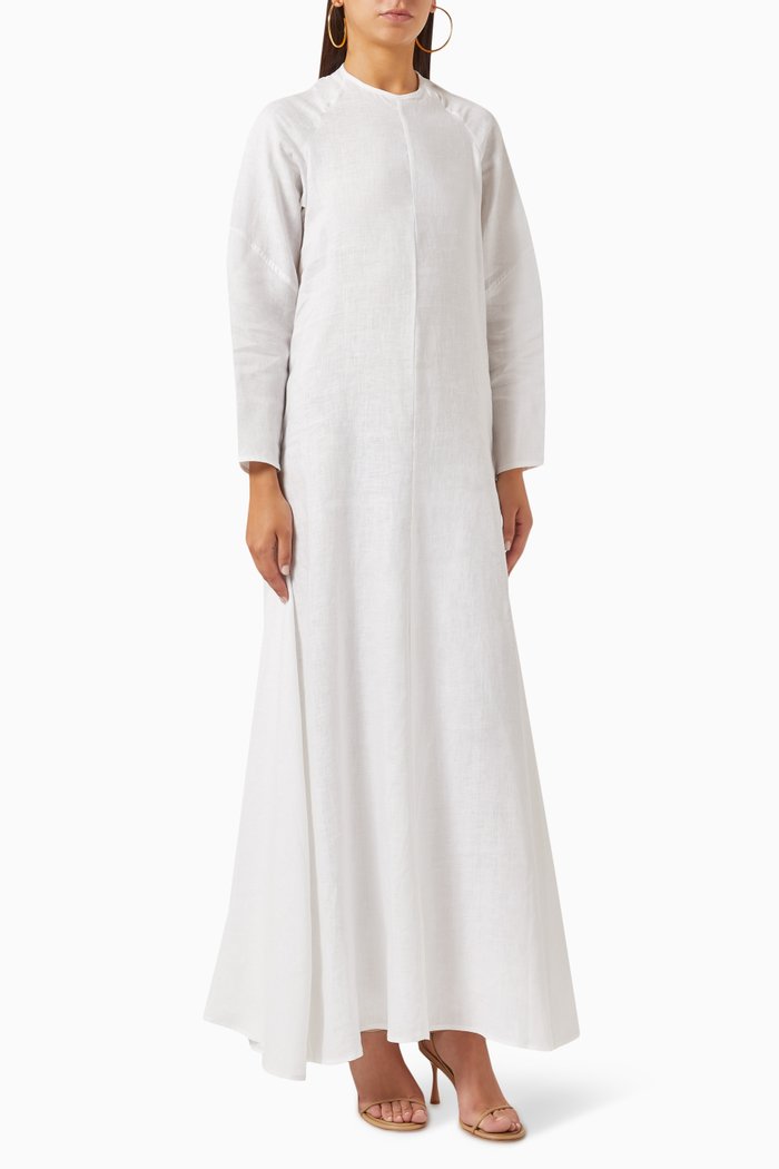 

Cacoon Cut Maxi Dress in Cotton, White