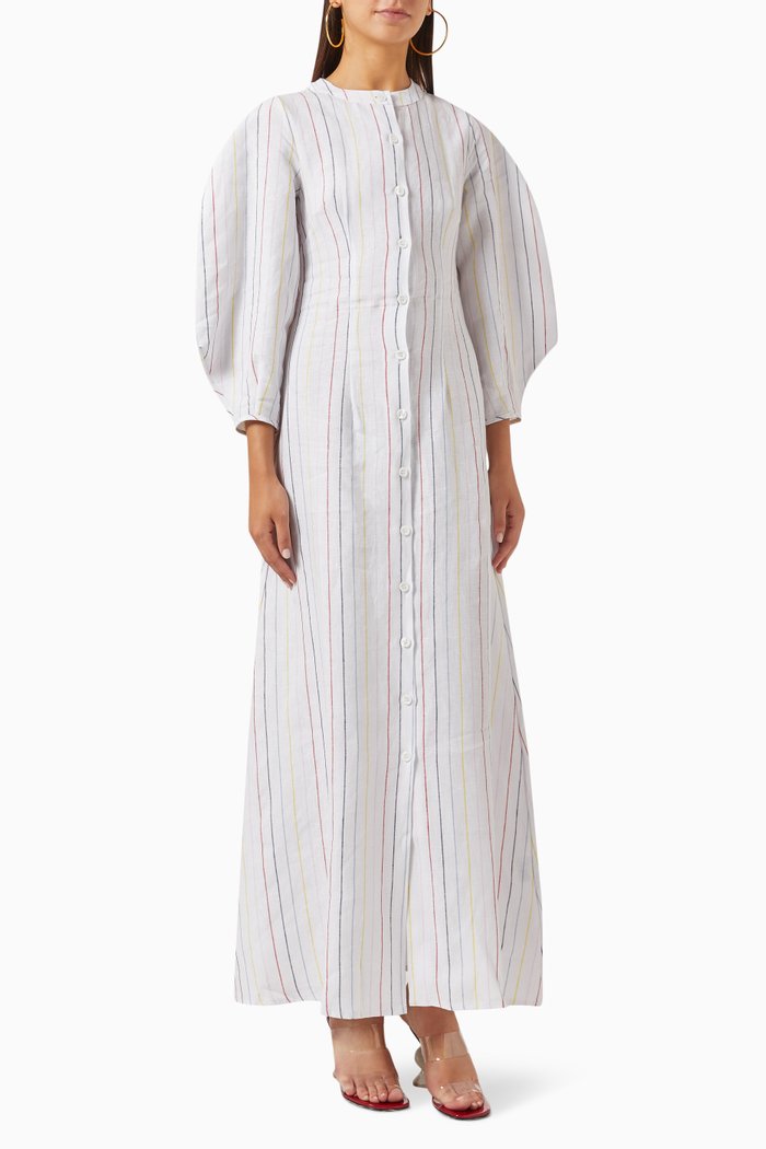 

Cacoon Summer Maxi Dress in Cotton, Multicolour