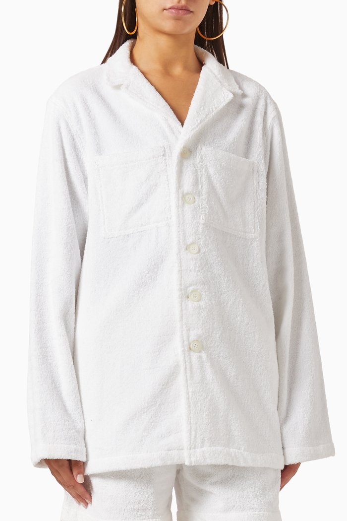 

Fluffy Jacket in Cotton Terry, White