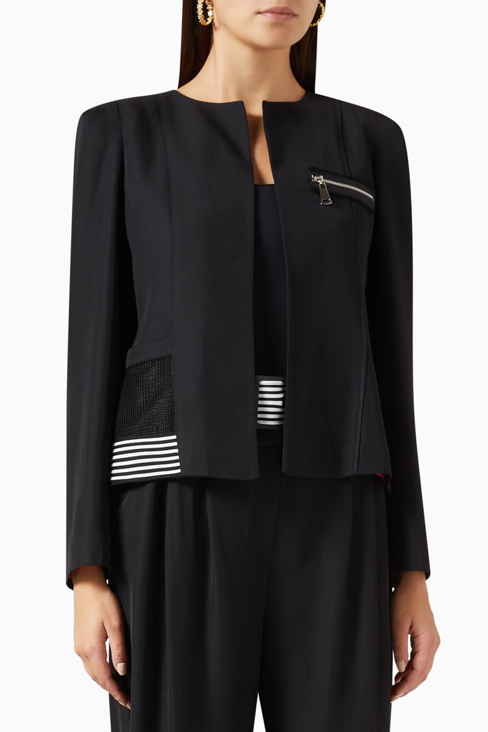 

Boxy-fit Jacket in Tencel-blend, Black