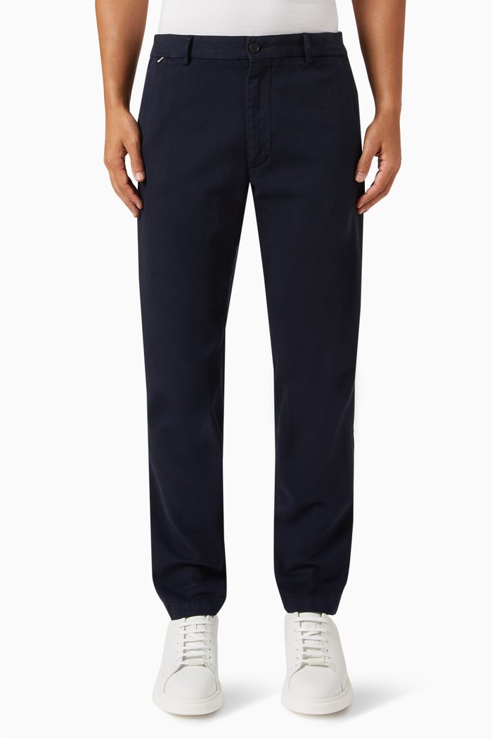 

Regular Fit Pants in Cotton Twill, Blue