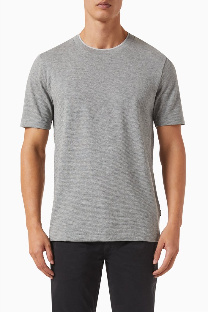 

Textured T-shirt in Cotton, Silver