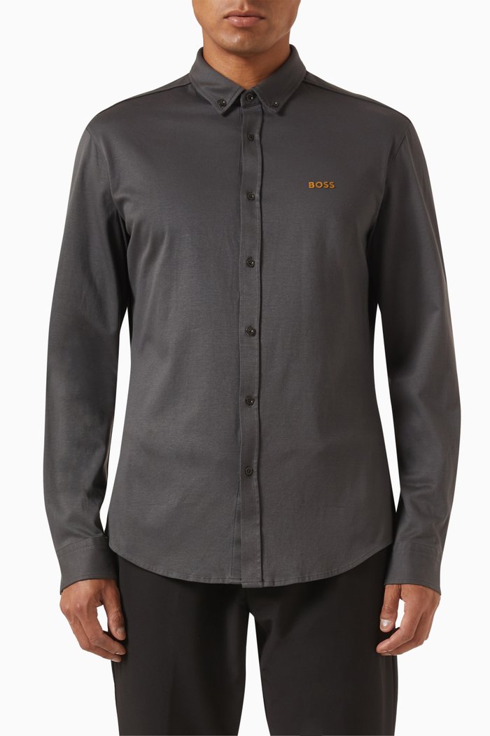 

Biado Shirt in Cotton-piqué Jersey, Grey
