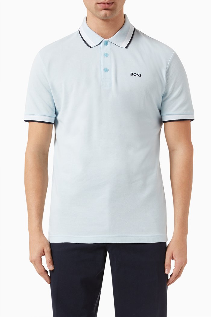 

Polo Shirt in Cotton Piqué, Blue