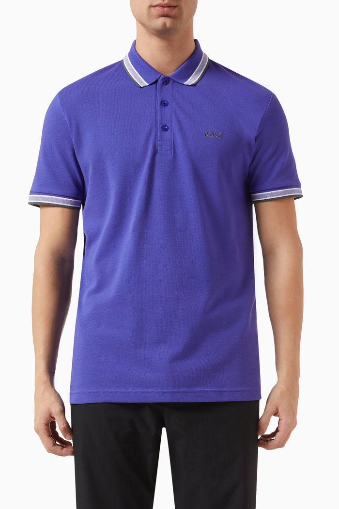 

Logo Polo Shirt in Organic Cotton, Purple