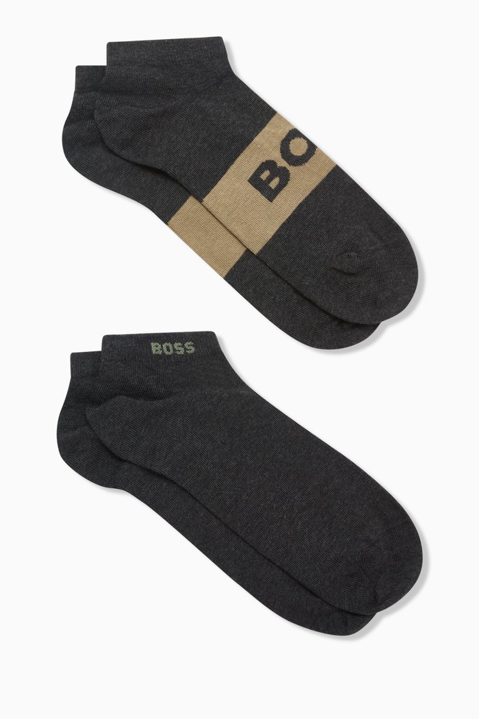 

Logo Ankle Socks in Cotton-blend, Set of 2, Black