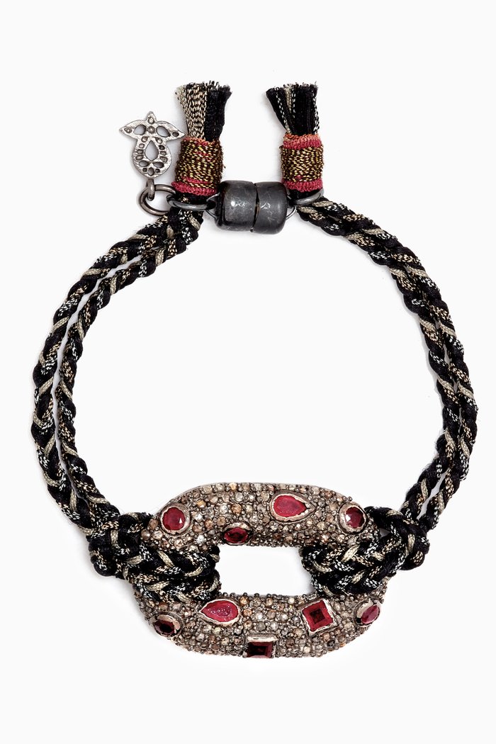 

Ruby & Diamond Link Bracelet in Sterling Silver