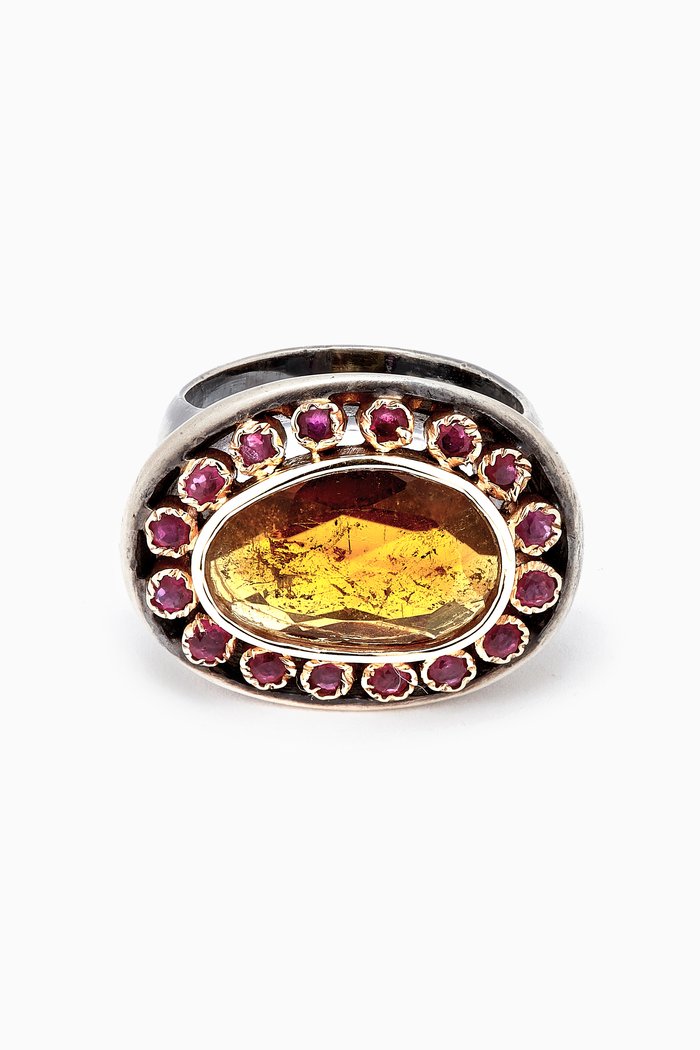 

Tourmaline & Ruby Ring in Sterling Silver