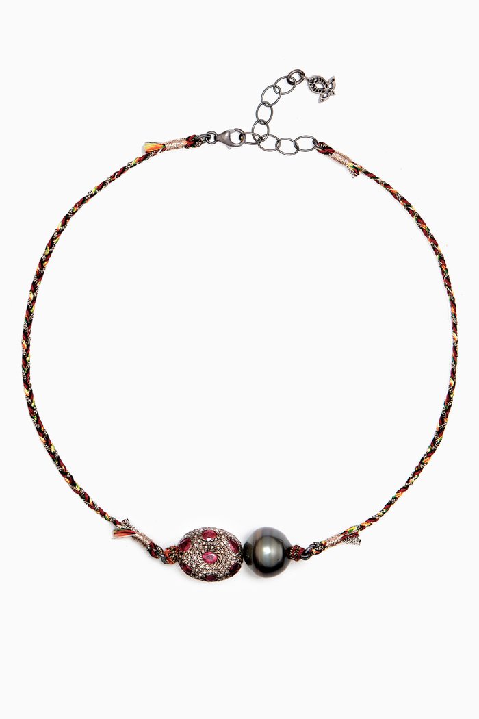 Sidi Ruby, Diamond & Pearl Bracelet in Sterling Silver